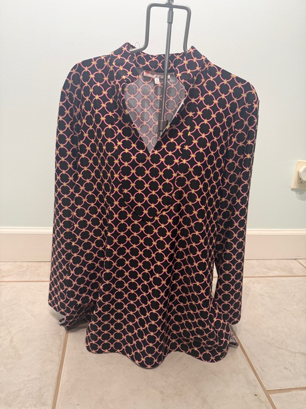 Jude Connally Geometric Print Long Sleeve Top – Size XL